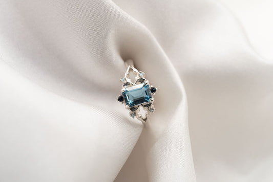 Emily St. Aubert Ring | Blue Emerald Topaz | Silver | Size 6