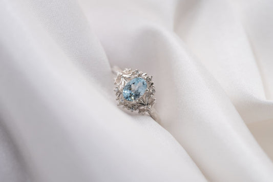Theia Ring | Aquamarine | Silver | Size 5.75