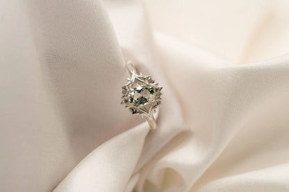 Theia Ring | Light Mint-Green Oval Tourmaline| Silver | Size 6.75