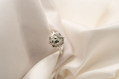 Theia Ring | Light Mint-Green Oval Tourmaline| Silver | Size 6.75