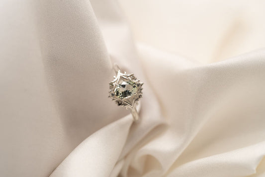 Mint Tourmaline Silver Theia Ring Size 6.75